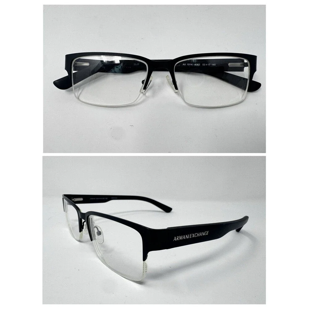 Armani Exchange AX1014 6063 Black Eyeglass Frames 53-17-145 Authentic